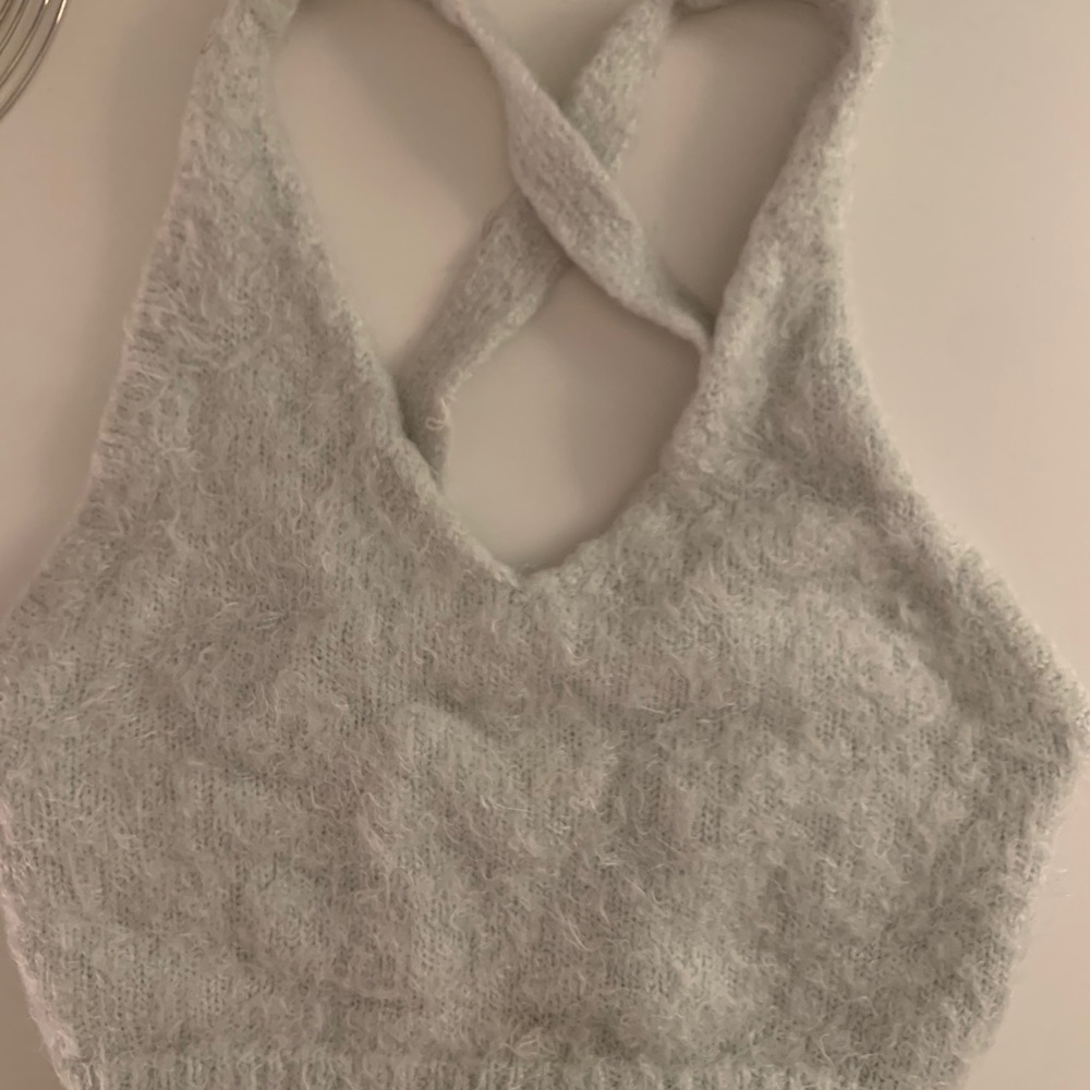 Cropped fuzzy top